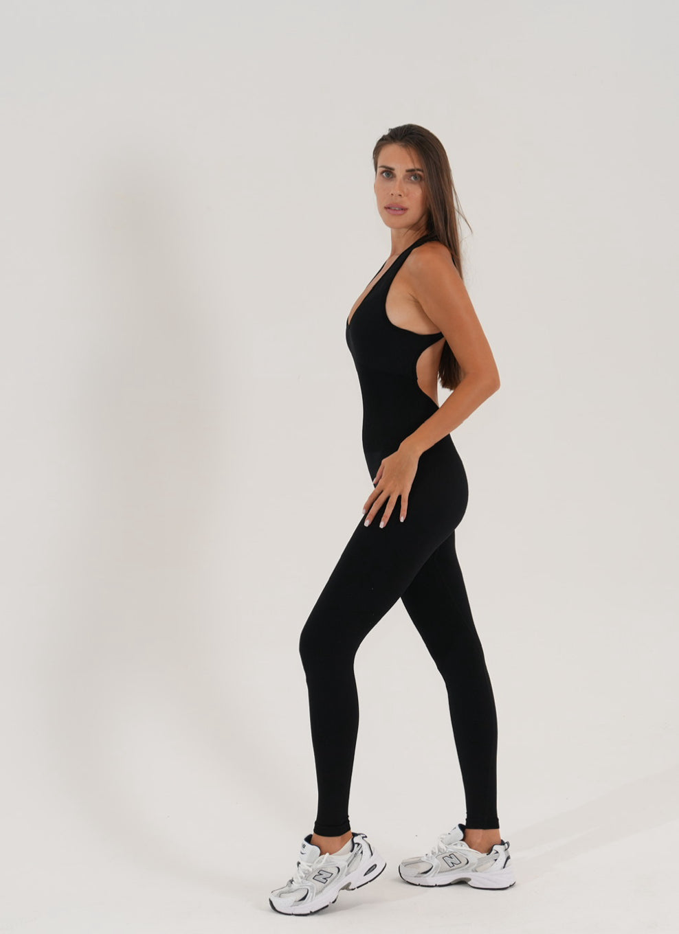 Long open back unitard