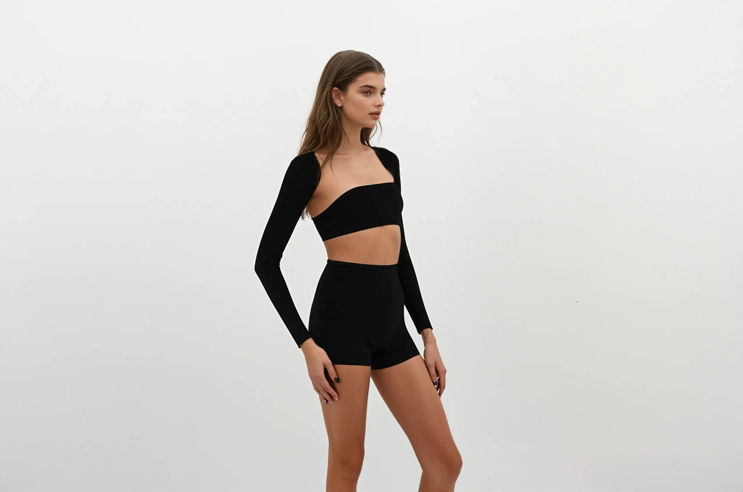 Long sleeve open crop